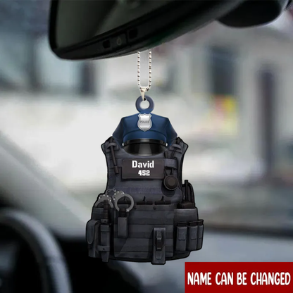 Personalized Police Car Hanging Ornament Police Bulletproof Vest With Service Cap Ornament OO0079