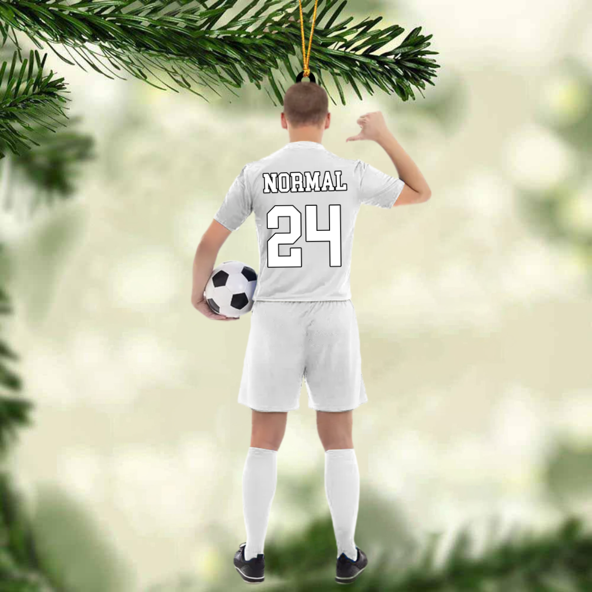 Personalized Ornament Soccer Player Acrylic Ornament 2 Sides Christmas Ornament For Soccer Lovers OO1814