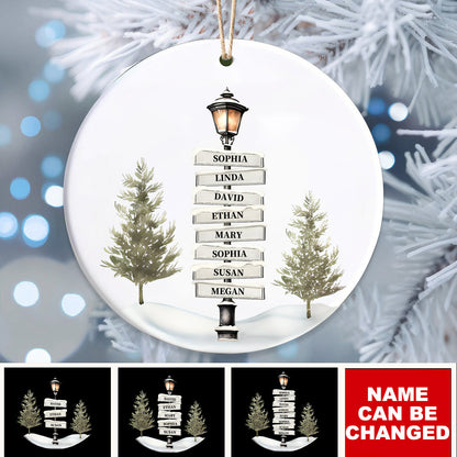 Personalized Family Christmas Tree Sign Post Ornament-Gifts For Family, Personalized Family Ornament 2024 ON0011