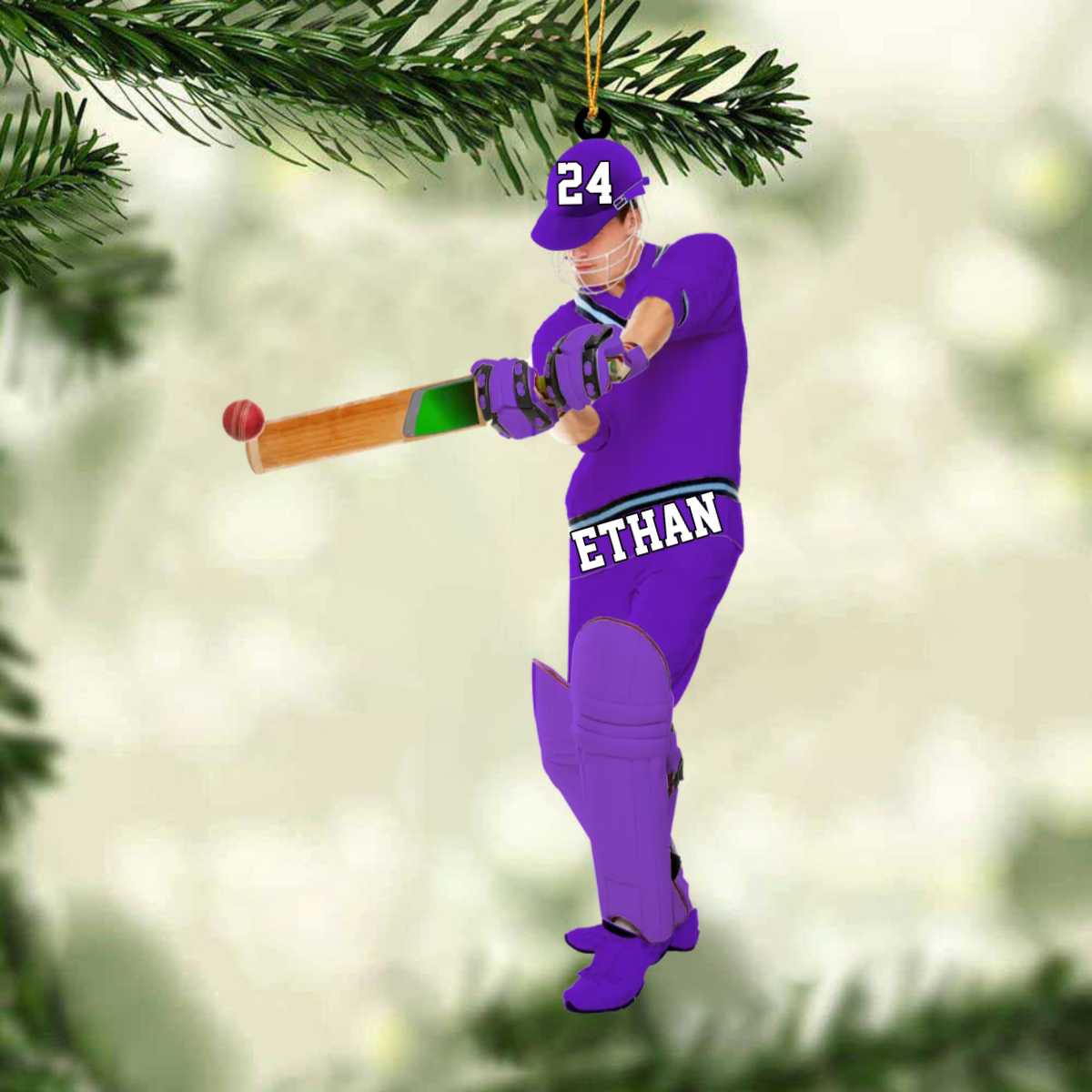 Personalized Cricket player Christmas Ornament-Great Gift Idea For Cricket Lovers/Players OO1742