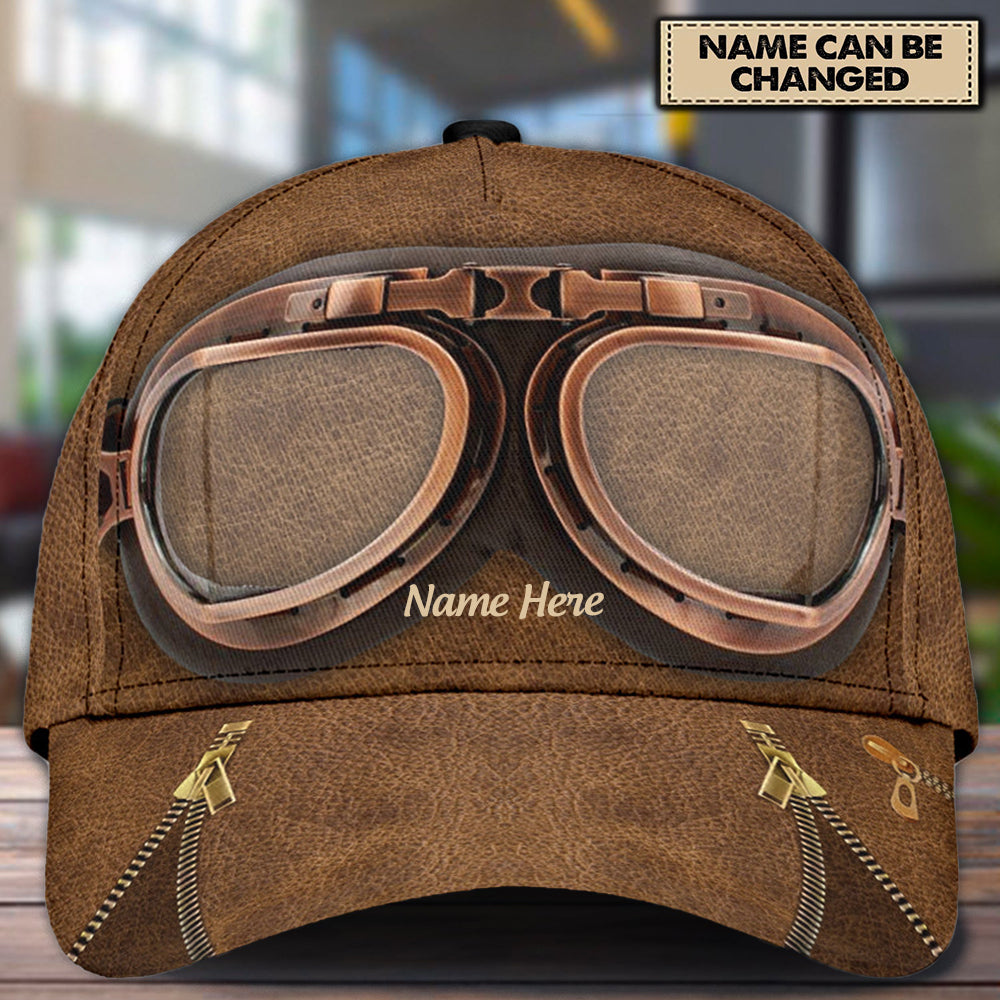 Personalized Pilot Brown Classic Cap, Personalized Gift for Pilot CA0222