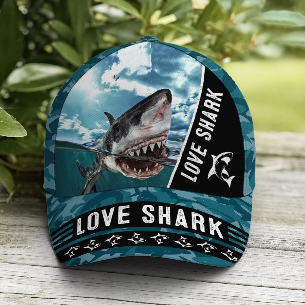 Love Shark Tiger Shark Ocean Theme Baseball Cap Lasfour CO0719