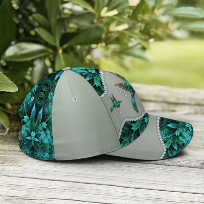 Turquoise Metallic Style Hummingbird Baseball Cap Lasfour CO0687