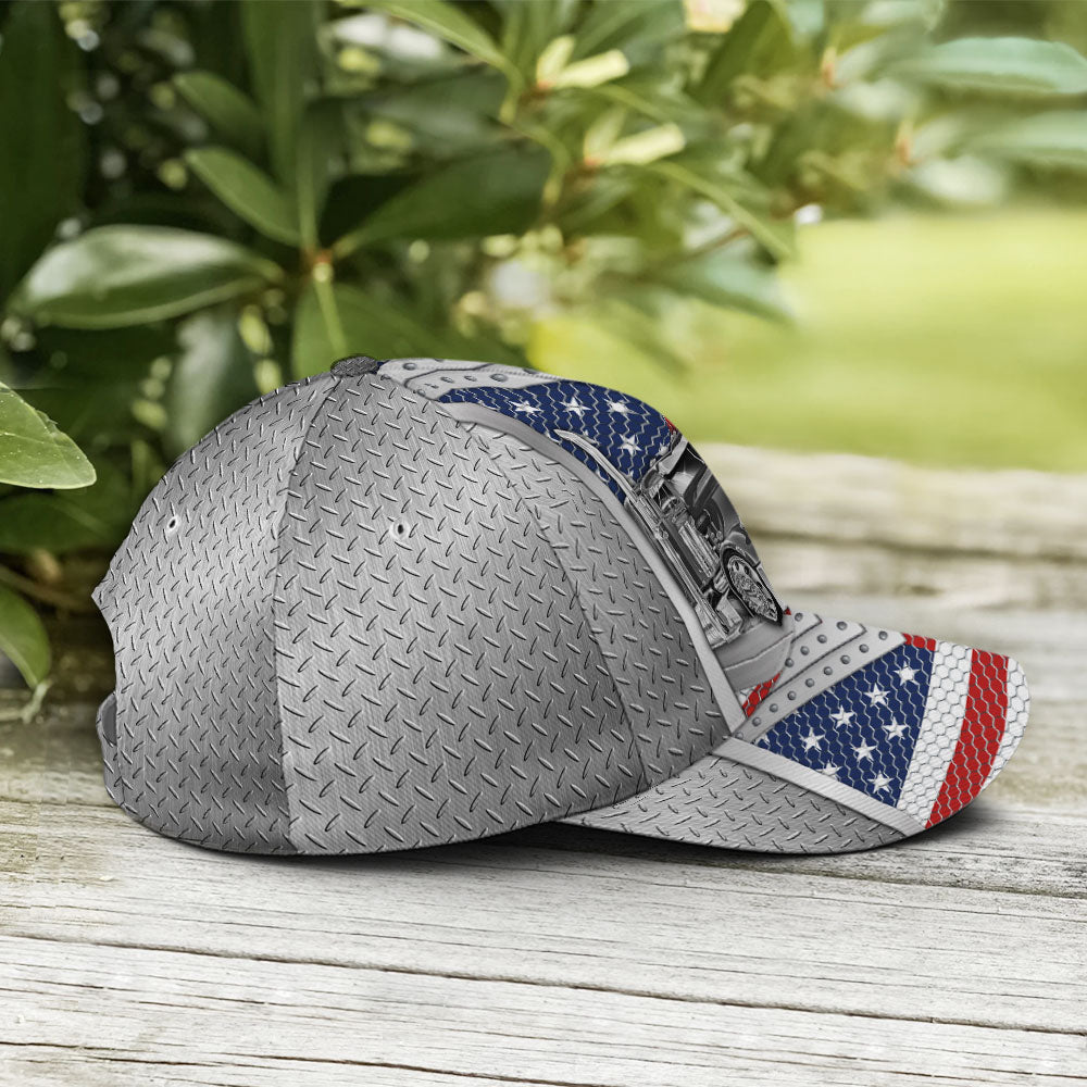 Baseball Cap For Trucker Metalic Style US Flag Pattern Lasfour CO0944