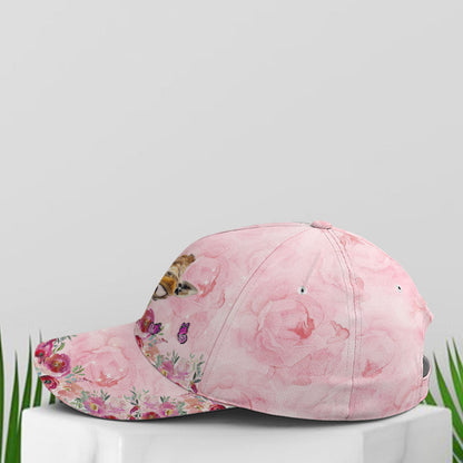 Floral Pink Giraffe Baseball Cap Lasfour CO0873