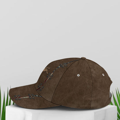 Bull Riding Classic Leather Baseball Cap Lasfour CO0788