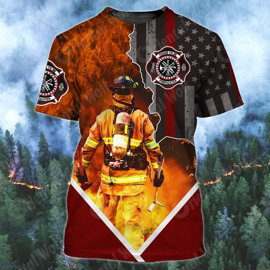 Proud To Be Firefighter US Smoke 3D Shirt, Attractive Apparel For Firefighter Lovers TO3298