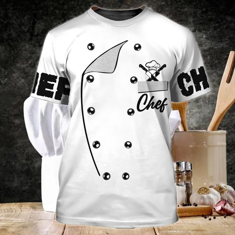 White Chef Coat 3D Tshirt For Men And Women, Gift For New Chef, Best Gift For Master Chef TO0992