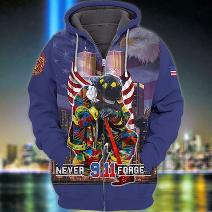 Lasfour Firefighter Custom Shirt Never Forget 9-11 All Gave Some Some Gave All Personalized Gift TO3279