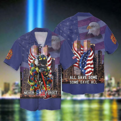 Lasfour Firefighter Custom Shirt Never Forget 9-11 All Gave Some Some Gave All Personalized Gift TO3279