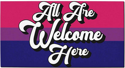 Bi Pride Bisexual Door Mat All Are Welcome Here Bi Gifts Decorative Doormat Bi Gifts LO1331