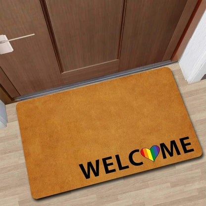 Gay Pride Doormat Rainbow Welcome Mat Gay Wedding Gift Doormat Entrance Floor Mat Decorative LO1346