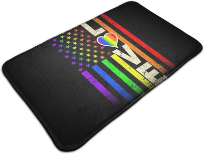 Outdoor Indoor Pride Doormat Love Gay Pride Rainbow American Mat Welcome Non Slip Doormats LO1249