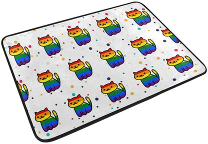 Funny Doormat Pride Gay Cat Door Mat Welcome Entrance, Lgbt Home Decor Doormats LO1377