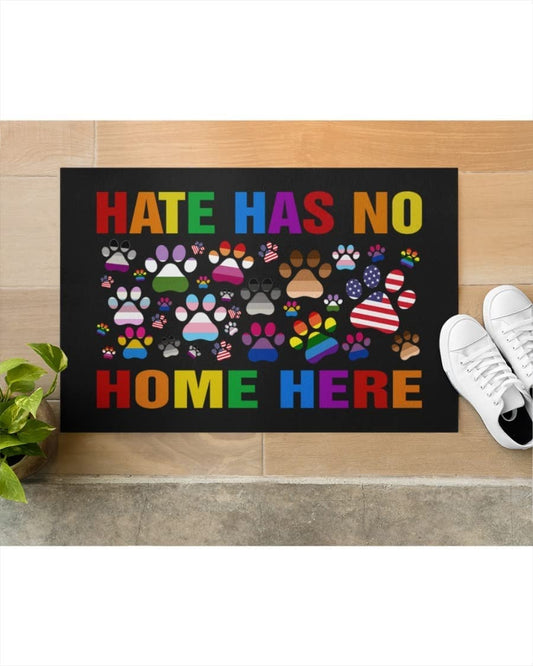 Lgbtq Pride Rainbow Doormat Hate Has No Home Here Door Mat, Lgbtq Gift, Welcome Pride Mat LO1281