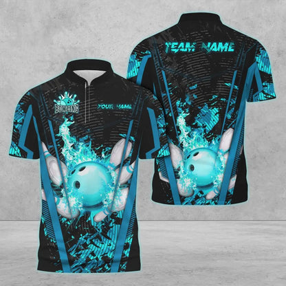 Lasfour Bowling And Pins Abstract Grunge Texture v4 Multicolor Option Customized Name 3D Bowling Jersey Shirt SO0600