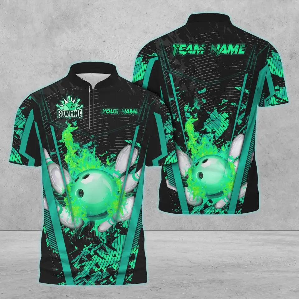 Lasfour Bowling And Pins Abstract Grunge Texture v4 Multicolor Option Customized Name 3D Bowling Jersey Shirt SO0600