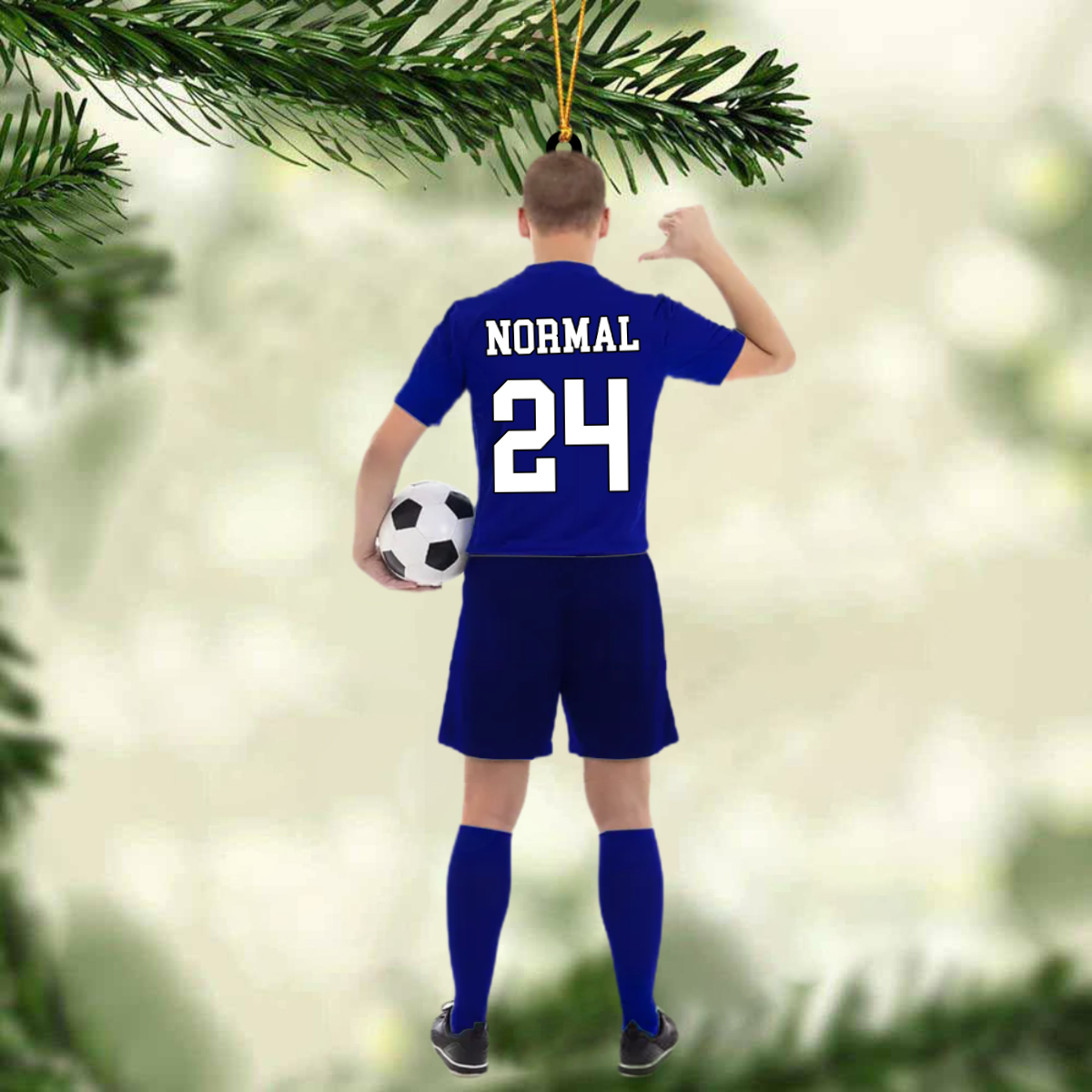 Personalized Ornament Soccer Player Acrylic Ornament 2 Sides Christmas Ornament For Soccer Lovers OO1814