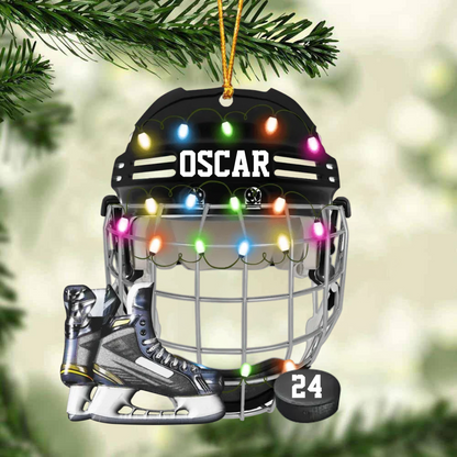 Personalized Ice Hockey Helmet Custom Name Ornament Shaped Ornament OO1807