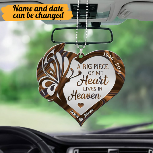 Personalized A Big Piece Of My Heart Lives In Heaven Acrylic Ornament OO0143