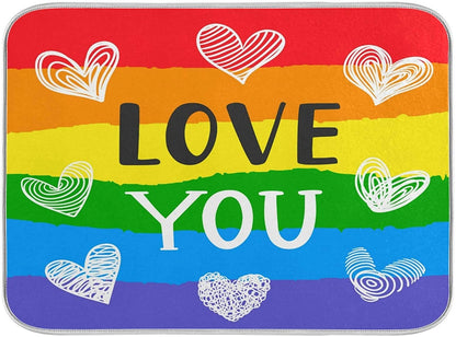 I Love You Pride Doormat, Lgbt Rainbow Decor Mat, Doormat For Gay Lesbian LO1386