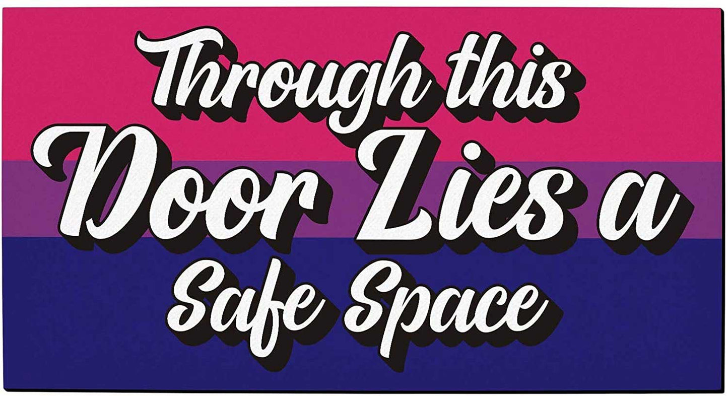 Bi Pride Bisexual Doormat Through This Door Lies A Safe Space Bi Gifts Decorative Doormat Bi LO1340