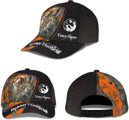 3D Rabbit Hunting Hat with Beagle Dog and Camouflage Pattern Personalize Dad Cap for Outdoor Activities, Gift For Hunter, Father's Day Gift CA0013