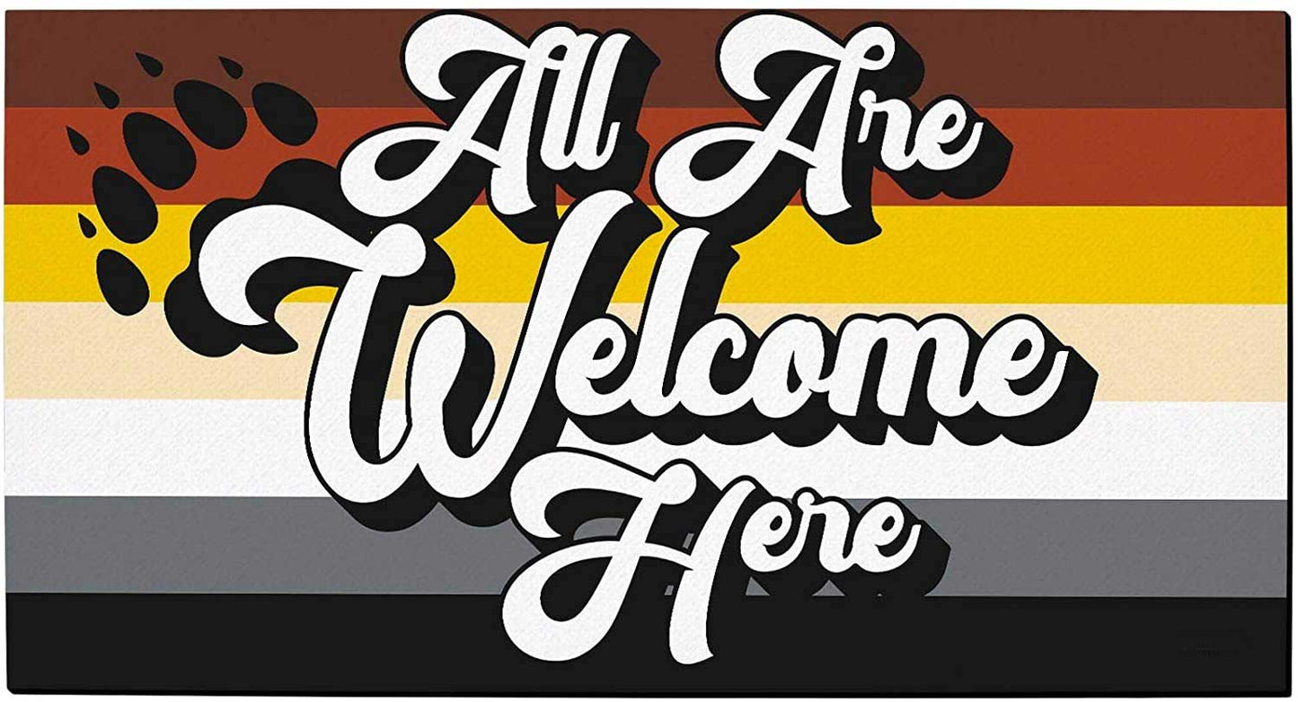 Gay Bear Pride Gay Bear Flag All Are Welcome Here Gay Bear Gifts Decorative Doormat Bear LO1232