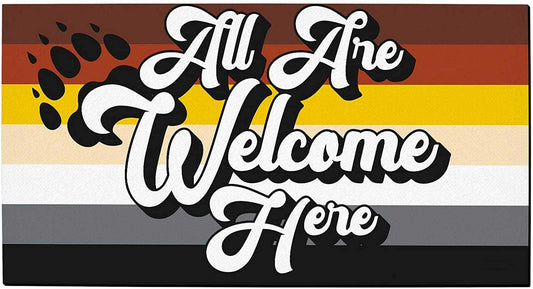 Gay Bear Pride Gay Bear Flag All Are Welcome Here Gay Bear Gifts Decorative Doormat Bear LO1232