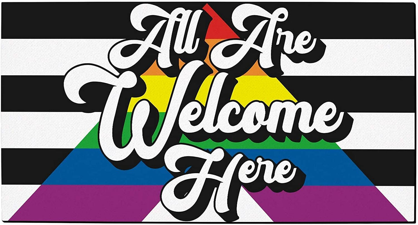 Straight Ally Pride Doormat All Are Welcome Here Straight Ally Gifts Decorative Doormat Straightally LO1273