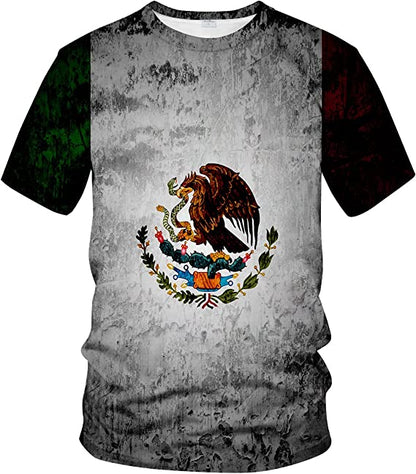 Lasfour Mexican Tshirt Mexico Flag 3D All Over Print Fashion For Him TO3060