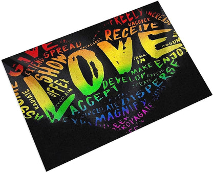 Lgbt Pride Rainbow Mat Heart Gays Lesbians Pvc Doormat Non Slip Floor Mat For Outdoor Indoor Decor LO1333