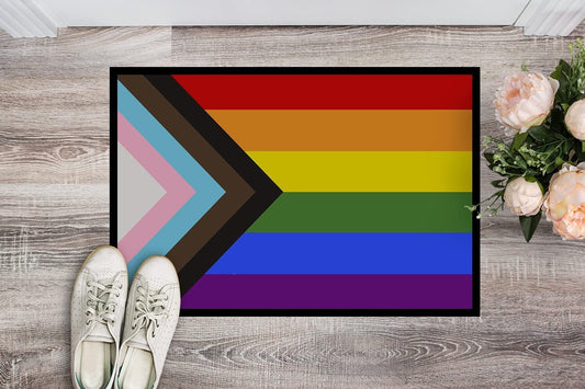 Gay Pride Progress Pride Door Mat, Indoor Rug Or Outdoor Welcome Mat Lgbt, LGBT Doormat LO1337