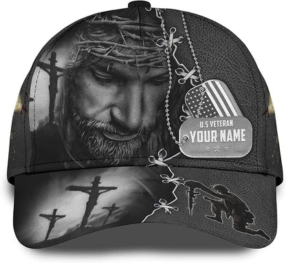 Veteran Personalized Custom Name Cap for American Patriots, Gift For Grandpa Dad CA0259