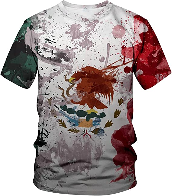 Lasfour Mexican Tshirt Mexico Flag 3D All Over Print Fashion For Him TO3060