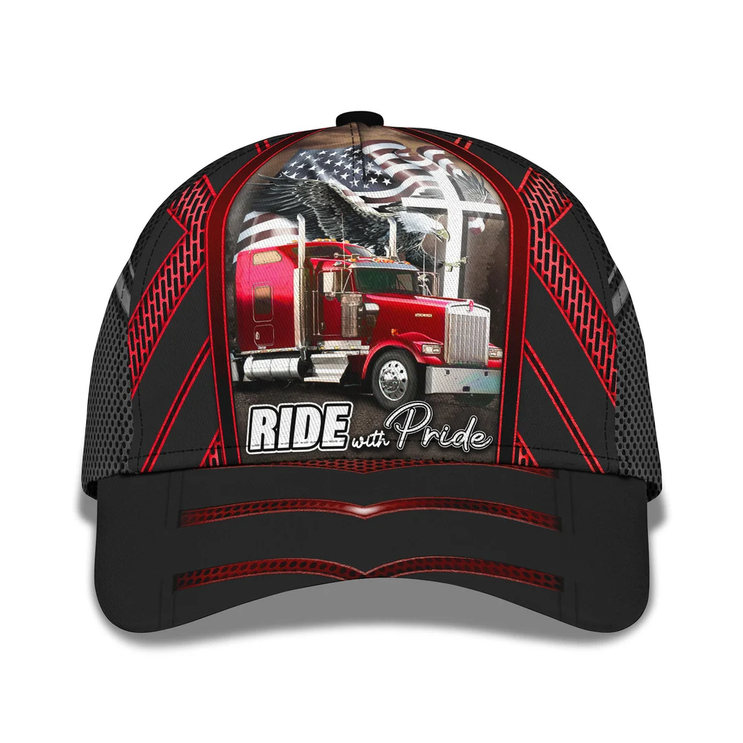 Ride With Pride Red Big Truck Classic Cap CA0388