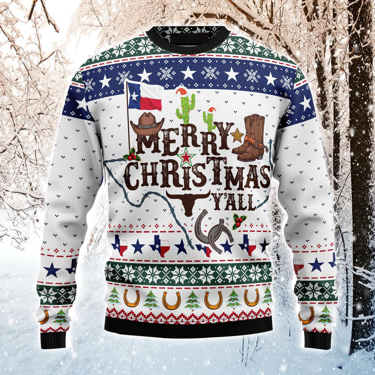 Merry Christmas Y'all Texas Ugly Christmas Sweater, Funny Christmas Ugly Sweater For Men & Women - Perfect Gift For Christmas, Texas Lovers SO0731