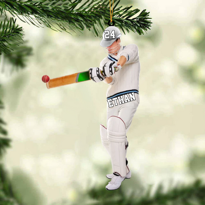 Personalized Cricket player Christmas Ornament-Great Gift Idea For Cricket Lovers/Players OO1742