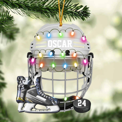 Personalized Ice Hockey Helmet Custom Name Ornament Shaped Ornament OO1807