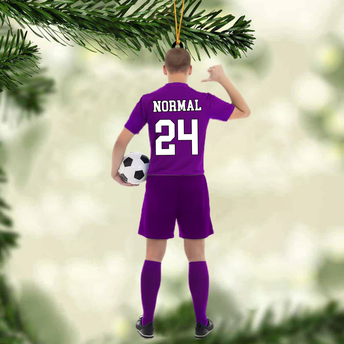 Personalized Ornament Soccer Player Acrylic Ornament 2 Sides Christmas Ornament For Soccer Lovers OO1814