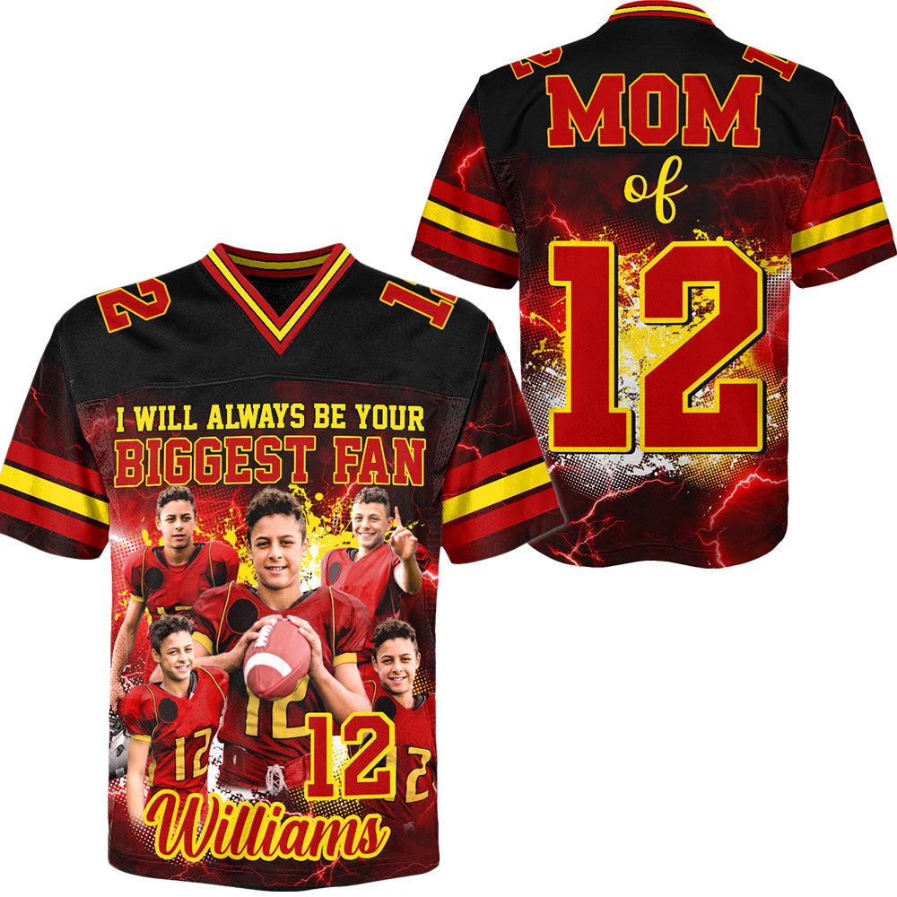 I Will Always Be Your Biggest Fan Custom Photo Football Jersey, Game Day Shirt For Football FB0001