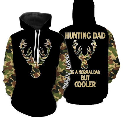 Hunting Dad Like A Normal Dad But Cooler 3D Printing Customize Name Shirts Hunting Gift For Dad TO0107