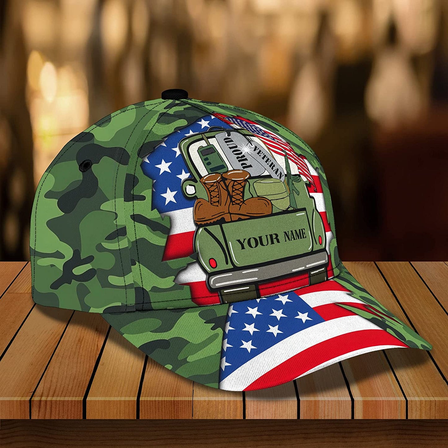 Personalized Name 3D Printed Unisex Cap, Proud Veteran Customize Cap, Gift For Veteran CA0250