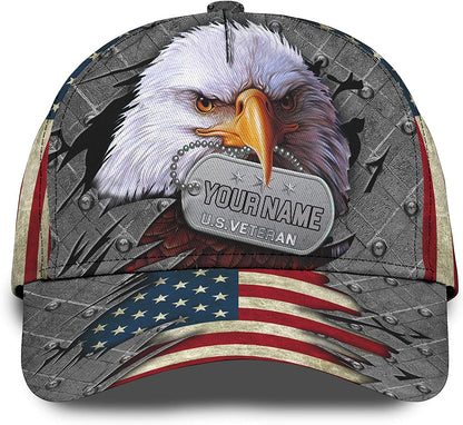 Personalized Name Veteran 3D Cap, Gift For Veteran Day, Father's Day Gift CA0261