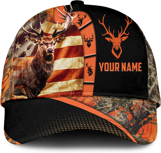 America Deer Trucker Hat Hunting Hats for Men, Gift For Hunter, Father's Day Gift CA0265