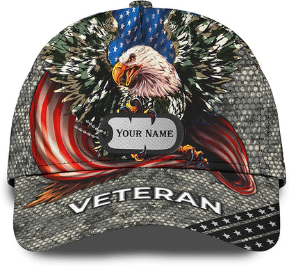 Personalized Name Veteran 3D Cap, Gift For Veteran Day, Father's Day Gift CA0261