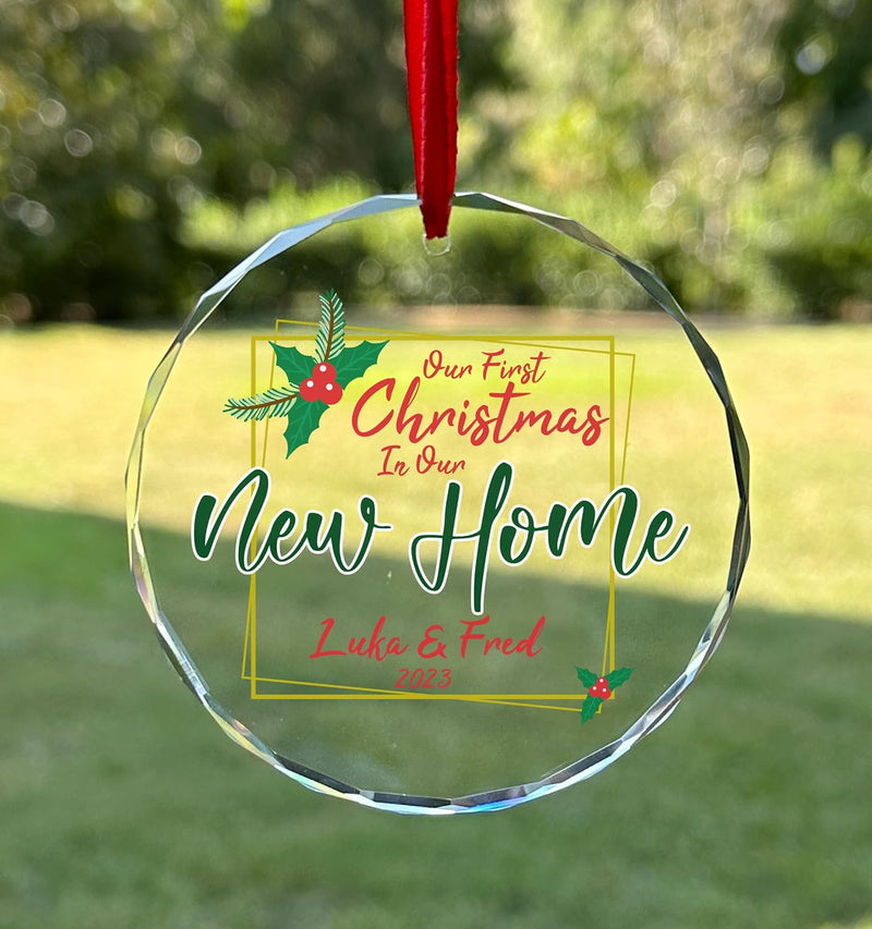 Personalized Our First Christmas in Our New Home Christmas Ornament Custom Glass Ornament OA0007