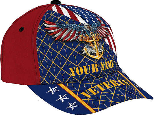 Personalized Name 3D Printed Unisex Cap Hat Veteran Personalized Name Cap, Gift For Veteran CA0247