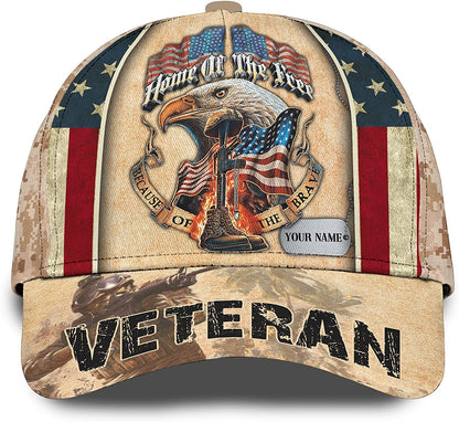 Veteran Personalized Custom Name Cap for American Patriots, Gift For Grandpa Dad CA0259