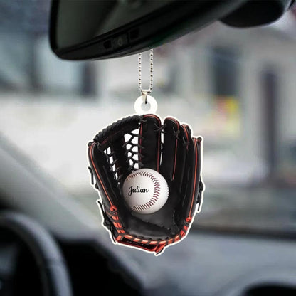 Personalized Baseball Acrylic Ornament For Car, Car Hanging Ornament For Baseball Lovers OO0104